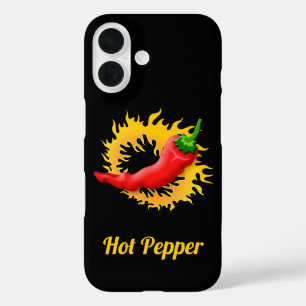 Hot Pepper with Flame iPhone 16 Case