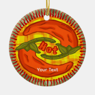 Hot Pepper yin yang Ceramic Tree Decoration