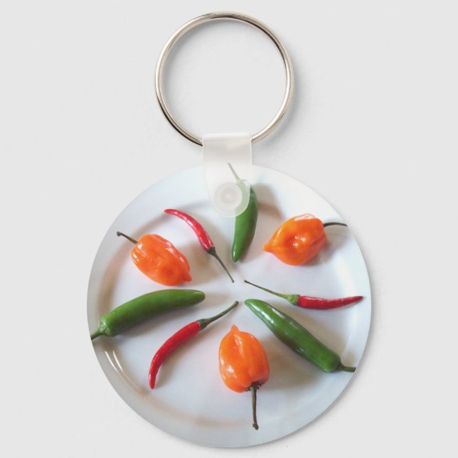 Hot Peppers 3 Key Ring (Front)