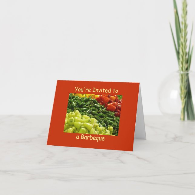 Hot Peppers BBQ Barbeque Invitation (Front)