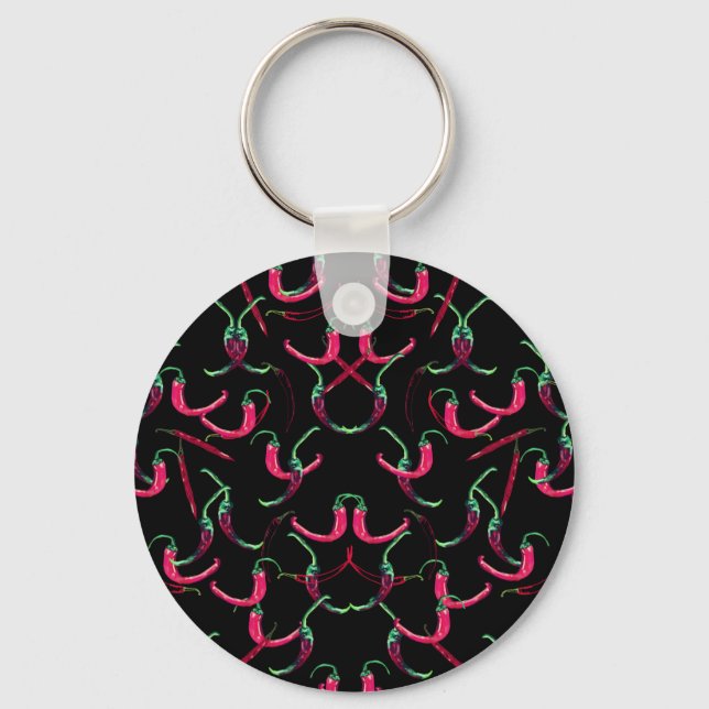 Hot Peppers Custom background  Key Ring (Front)