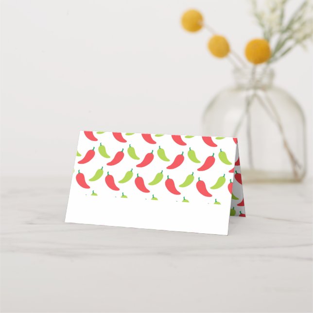Hot Peppers Fiesta Birthday Place Card (Front)