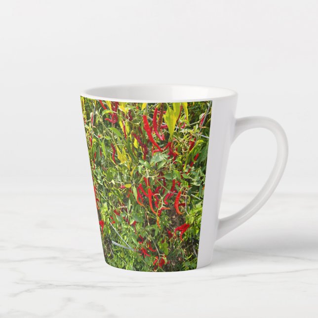 Hot Peppers for Hot Coffee! Latte Mug (Right)