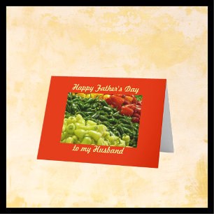 Hot Peppers Happy Father's Day to My Husband Card