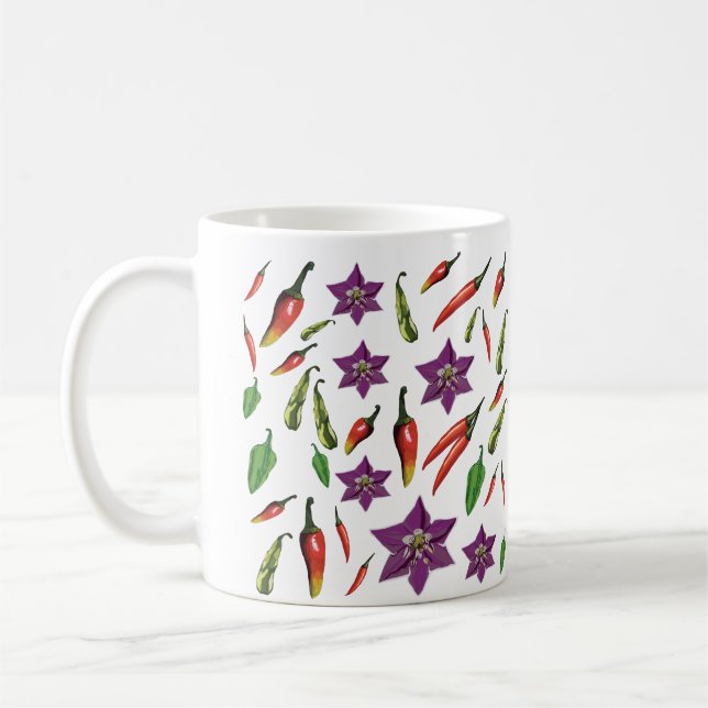 Hot Peppers  personalised Coffee Mug (Left)