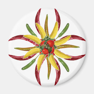 Hot Peppers Refrigerator Magnet