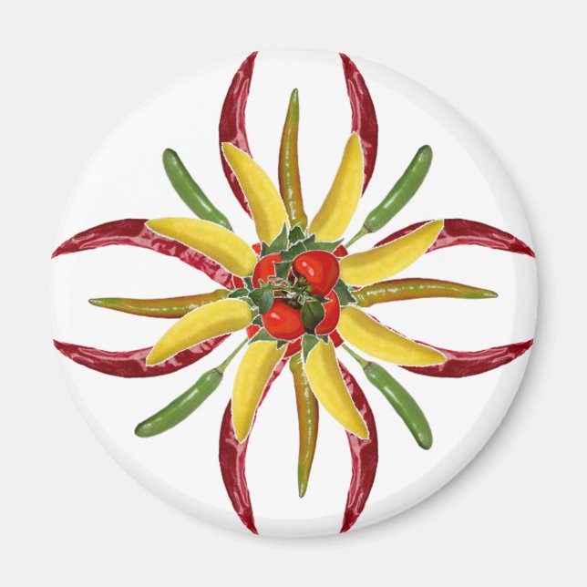 Hot Peppers Refrigerator Magnet (Front)