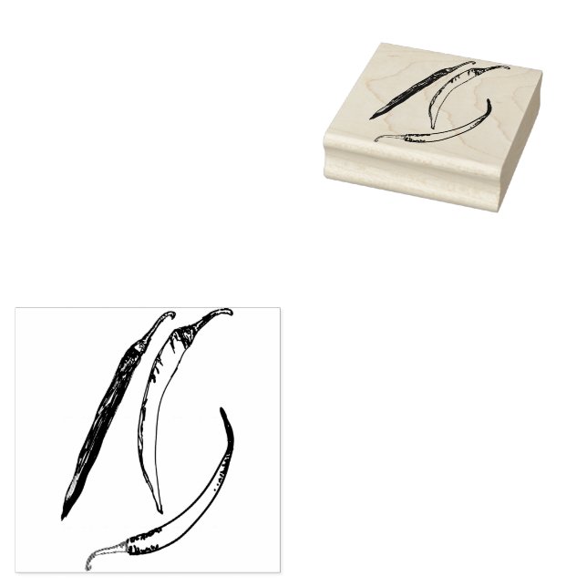 Hot peppers  rubber stamp (Stamped)