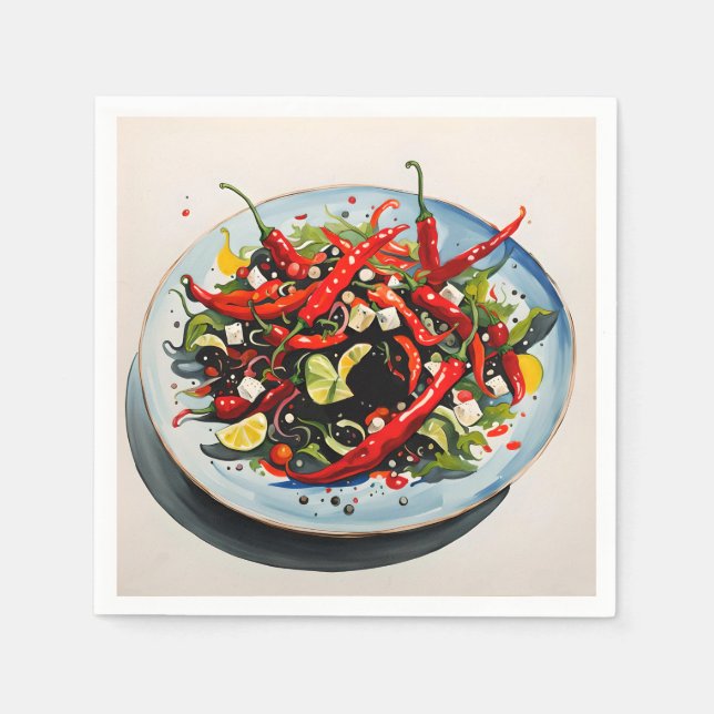 Hot Peppers Salad  Napkin (Front)