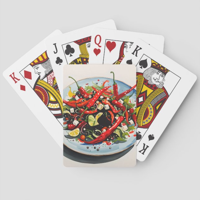 Hot Peppers Salad  Playing Cards (Back)