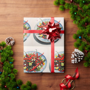 Hot Peppers Salad Wrapping Paper