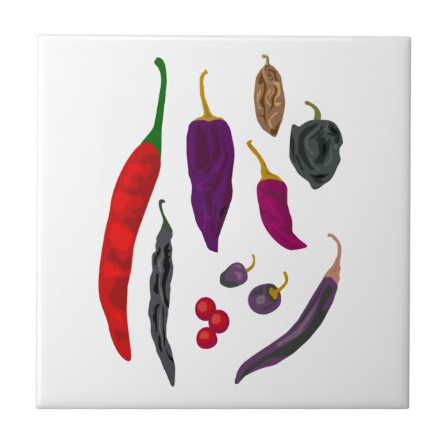 Hot Peppers Spice Kitchen Tile (Front)