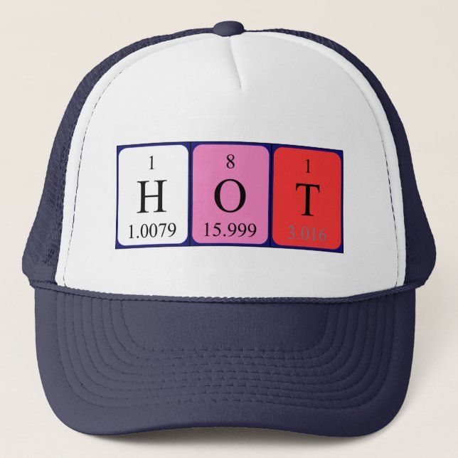 Hot periodic table name hat (Front)