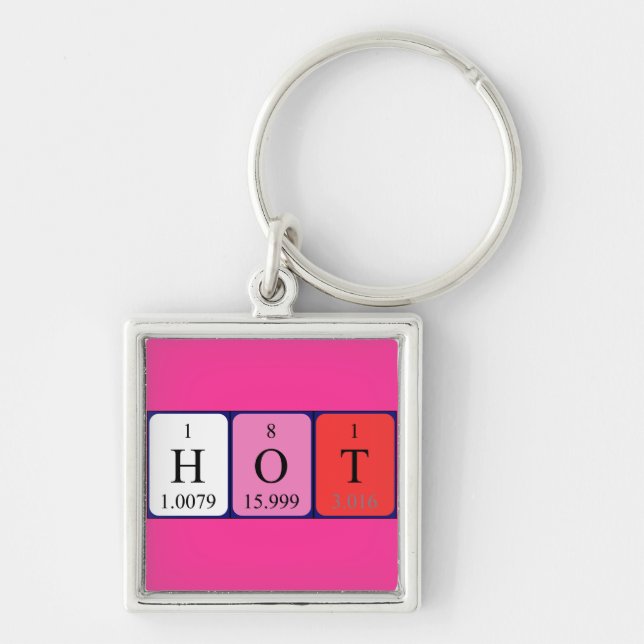 Hot periodic table name keyring (Front)