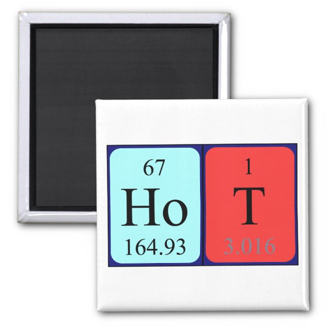 Hot periodic table name magnet (Front)