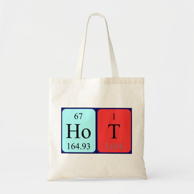 Hot periodic table name tote bag (Front)