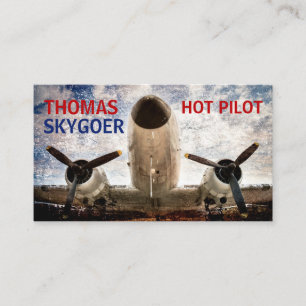 Hot pilot charter airline funny customisable business card