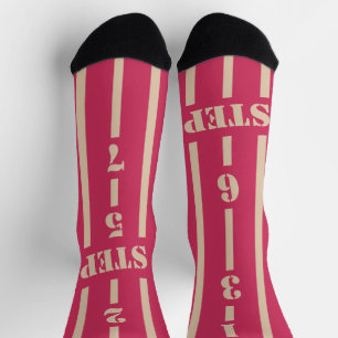 Hot pink 123 step bachata instructor socks
