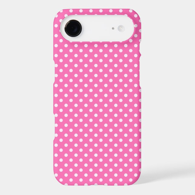 Hot Pink #2 and White Polka Dots Pattern Case-Mate iPhone Case (Back)