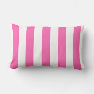 Hot Pink #2 White XL Stripes Pattern Lumbar Cushion