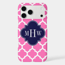 Hot Pink#2 Wht Moroccan #5 Navy 3 Initial Monogram