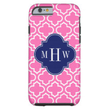 Hot Pink#2 Wht Moroccan #6 Navy 3 Initial Monogram