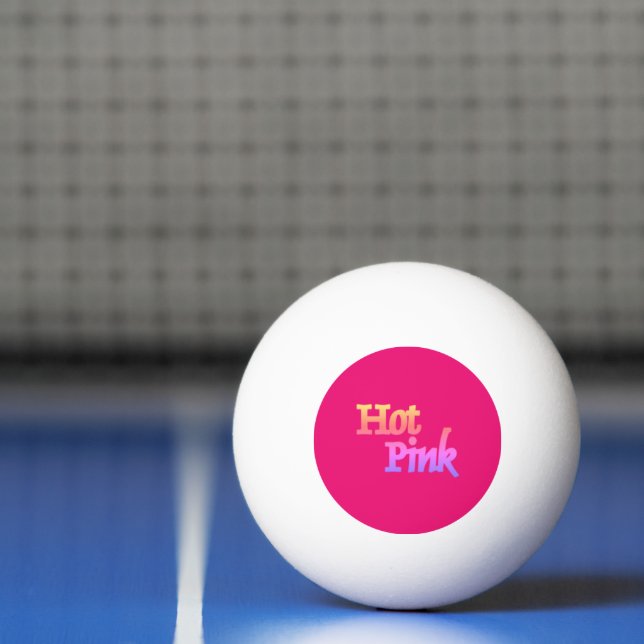 Hot Pink 3-star white ping pong ball (Net)