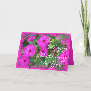 Hot Pink 4 o'clock flowers-customise any occasion Card