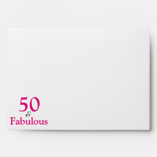 Hot Pink 50 and Fabulous Birthday Envelope