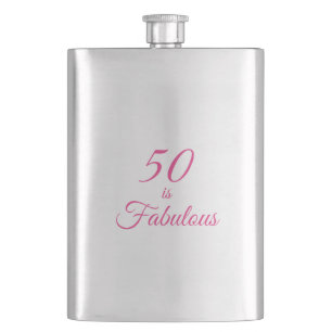 Hot Pink 50 is Fabulous  Hip Flask
