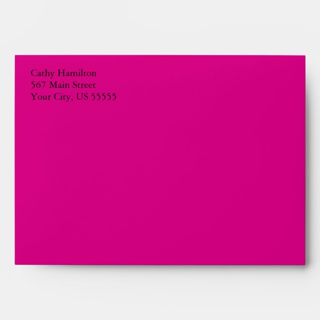 Hot Pink A7 5x7 Custom Pre-addressed Envelopes (Front)