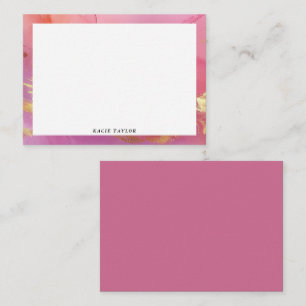 Hot Pink Abstract Border Note Cards
