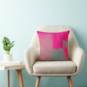 Hot Pink Abstract  Cushion