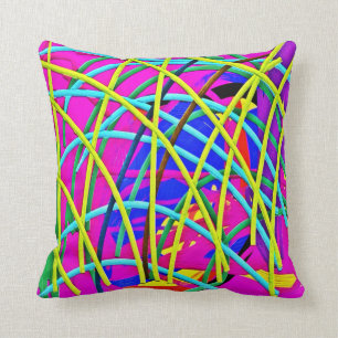 Hot Pink Abstract Girly Doodle Design Novelty Gift Cushion