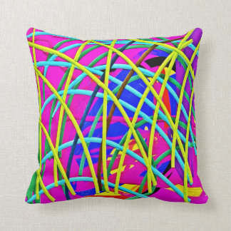 Hot Pink Abstract Girly Doodle Design Novelty Gift Cushion