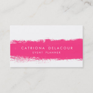 Hot Pink Abstract Watercolor Splash Business Card