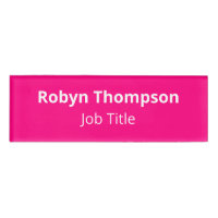 Hot Pink Acrylic Name Tag Magnetic Professional