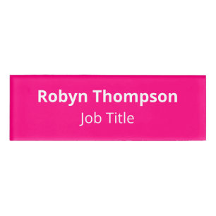 Hot Pink Acrylic Name Tag Magnetic Professional