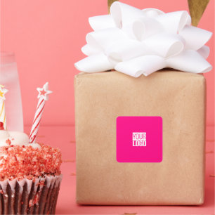  Hot Pink - add bold logo  Square Sticker