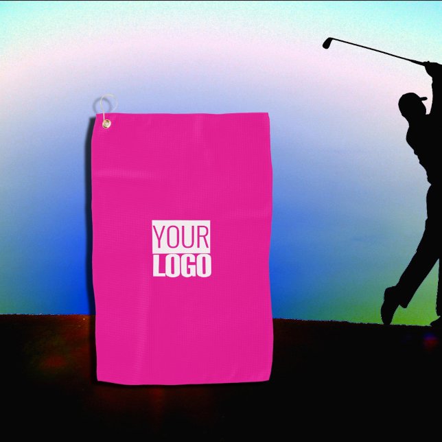 hot pink - add your  logo  golf towel (Creator Uploaded)