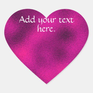 Hot Pink Add Your Own Text Heart Sticker