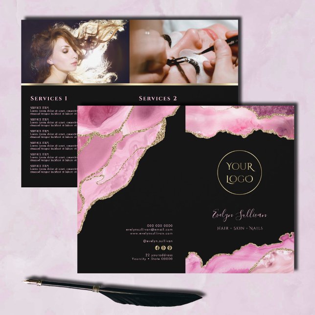 hot pink agate service menu brochure (Creator Uploaded)