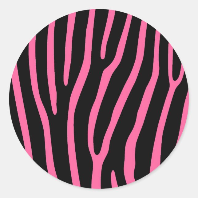 Hot Pink and Black Animal Sticker (Front)