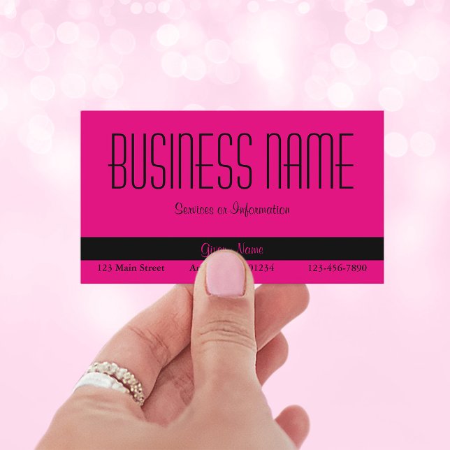 Hot Pink and Black Business Card (Hot Pink and Black Business Card)