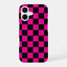 Hot Pink and Black Chequered Print