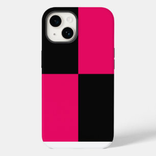 Hot Pink and Black Colour Blocks iPhone 14 Case