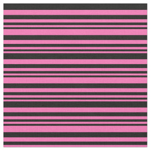Hot Pink and Black Coloured Pattern of Stripes Fabric