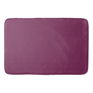 Hot Pink and Black Diagonal Striped Bath Mat