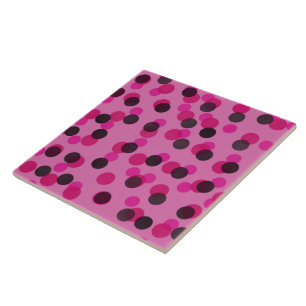 hot pink and black dots tile