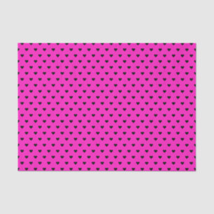 Hot Pink and Black Hearts   Custom Tissue Paper